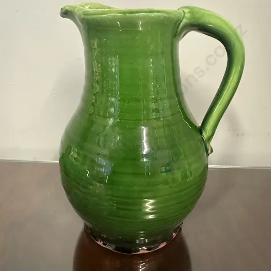 Tony Sly Green Pottery Jug H24cm.