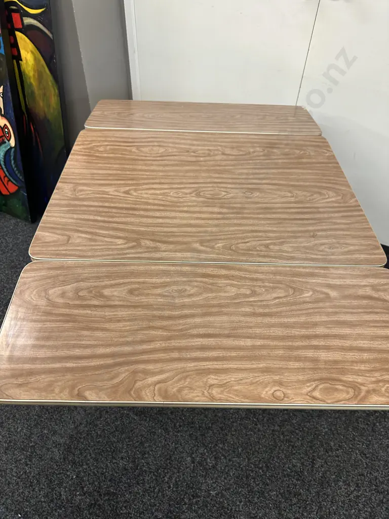 Retro Formica Top Drop Side Dining Table. H73 W65 - 118 D79cm Image 1++