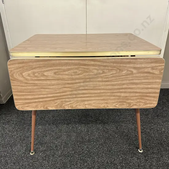 Retro Formica Top Drop Side Dining Table. H73 W65 - 118 D79cm