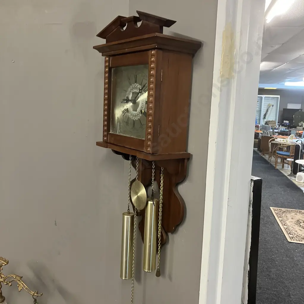 Tetron 31 Day Wall Clock - With Key & Pendulum. H68cm Image 1++