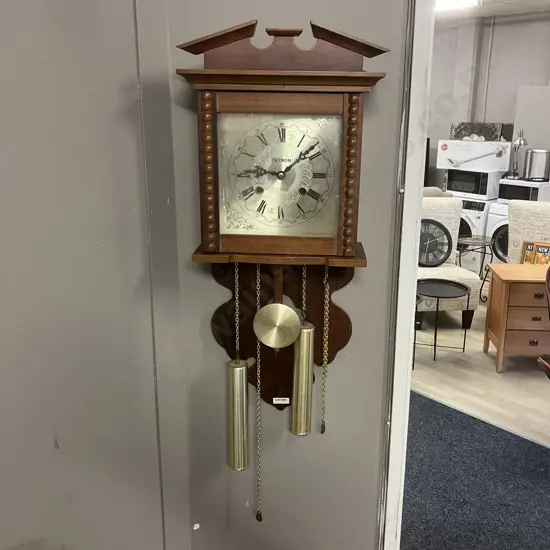 Tetron 31 Day Wall Clock - With Key & Pendulum. H68cm