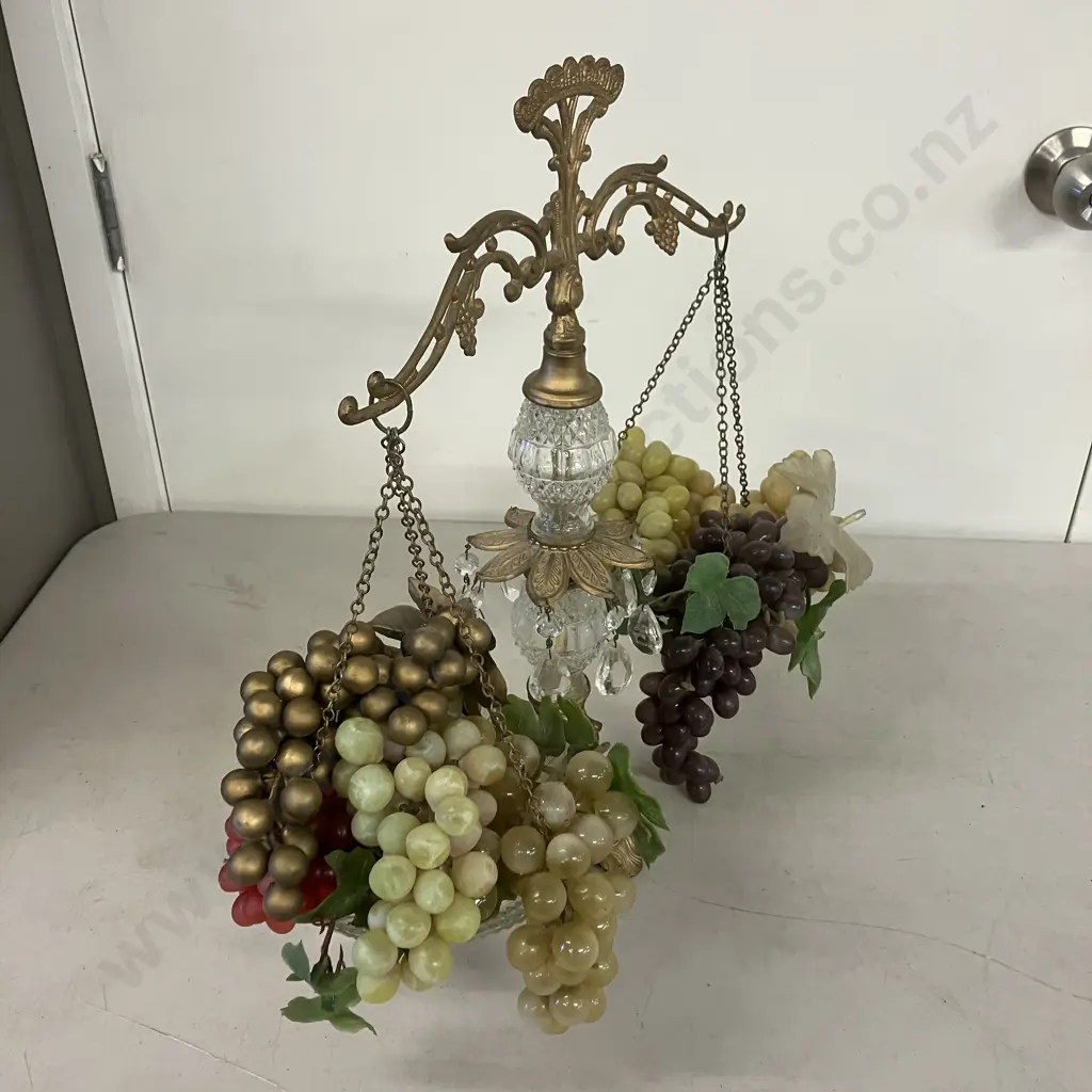 Cut Glass Liberty Scales With Artificial Grapes. 47 x 42cm Image 1++