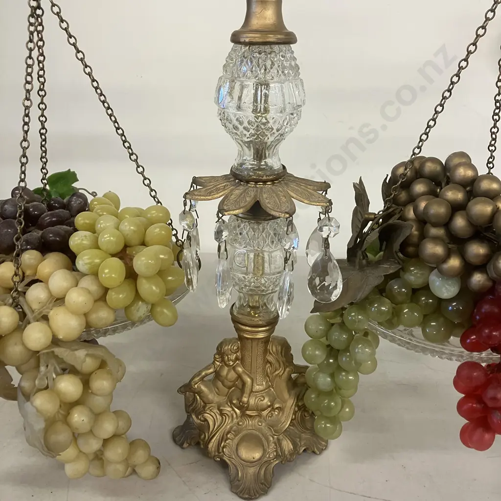 Cut Glass Liberty Scales With Artificial Grapes. 47 x 42cm Image 1++