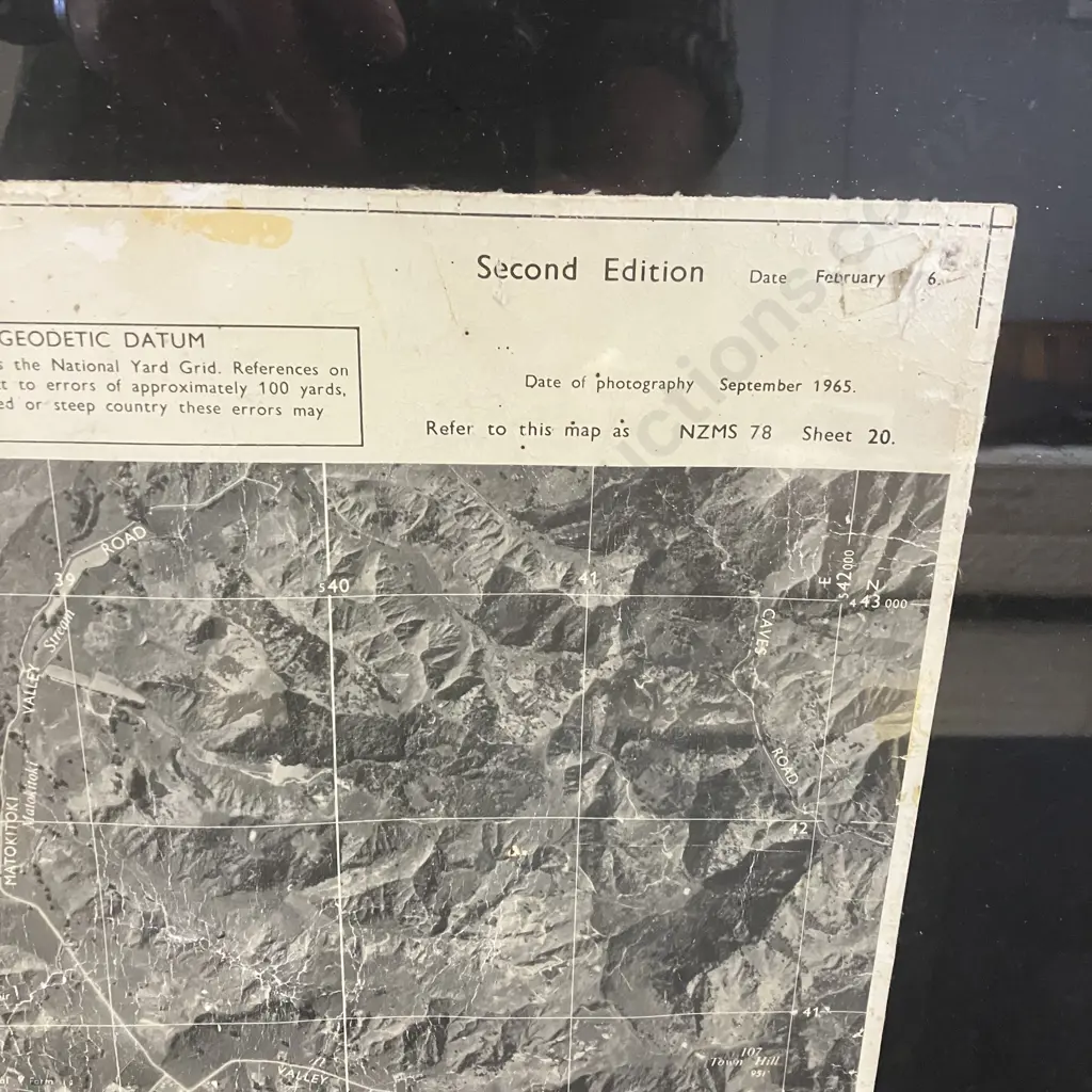 Vintage Gisborne N.Z. Aerial Photograph September 1965, Framed 101 x 123cm Image 1++