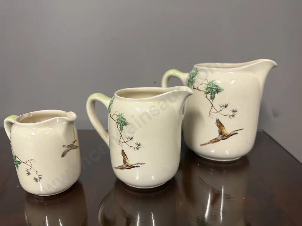 Vintage Royal Doulton 'The Coppice' Jugs x3 Graduated Sizes (as found condition) Image 1++