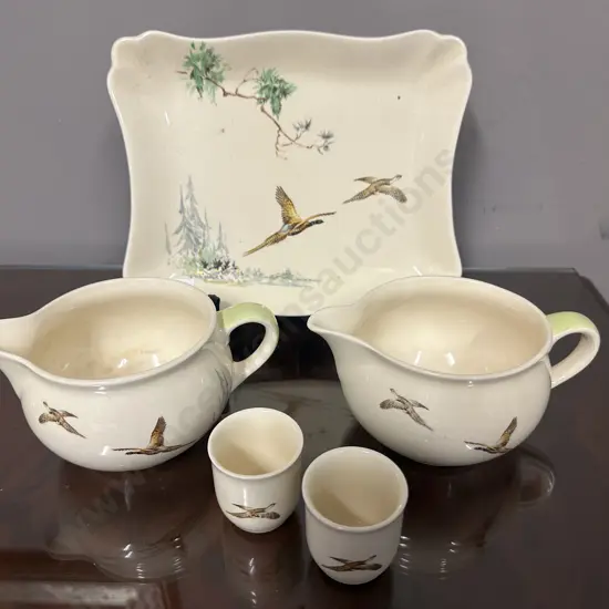 Vintage Royal Doulton 'The Coppice' Gravy Jugs, Rectangular Serving Dish, & Egg Cups x2 #D5803
