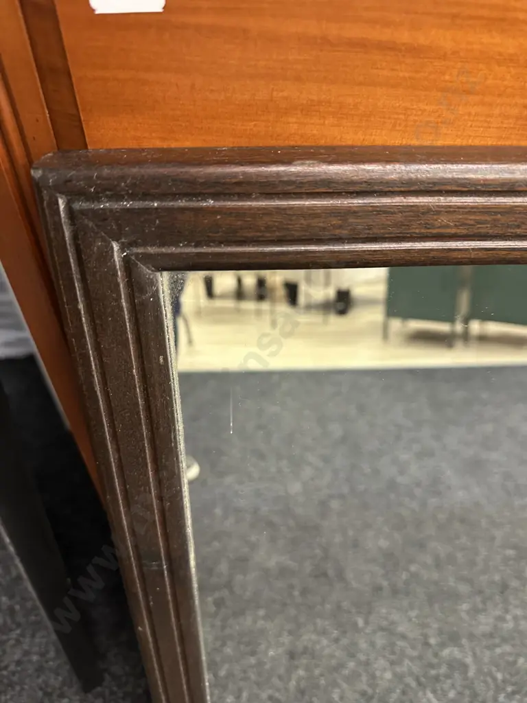 Vintage Danske Mobler Mahogany Framed Rectangular Mirror H79,W122cm. Image 1++