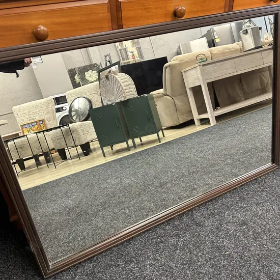 Vintage Danske Mobler Mahogany Framed Rectangular Mirror H79,W122cm.