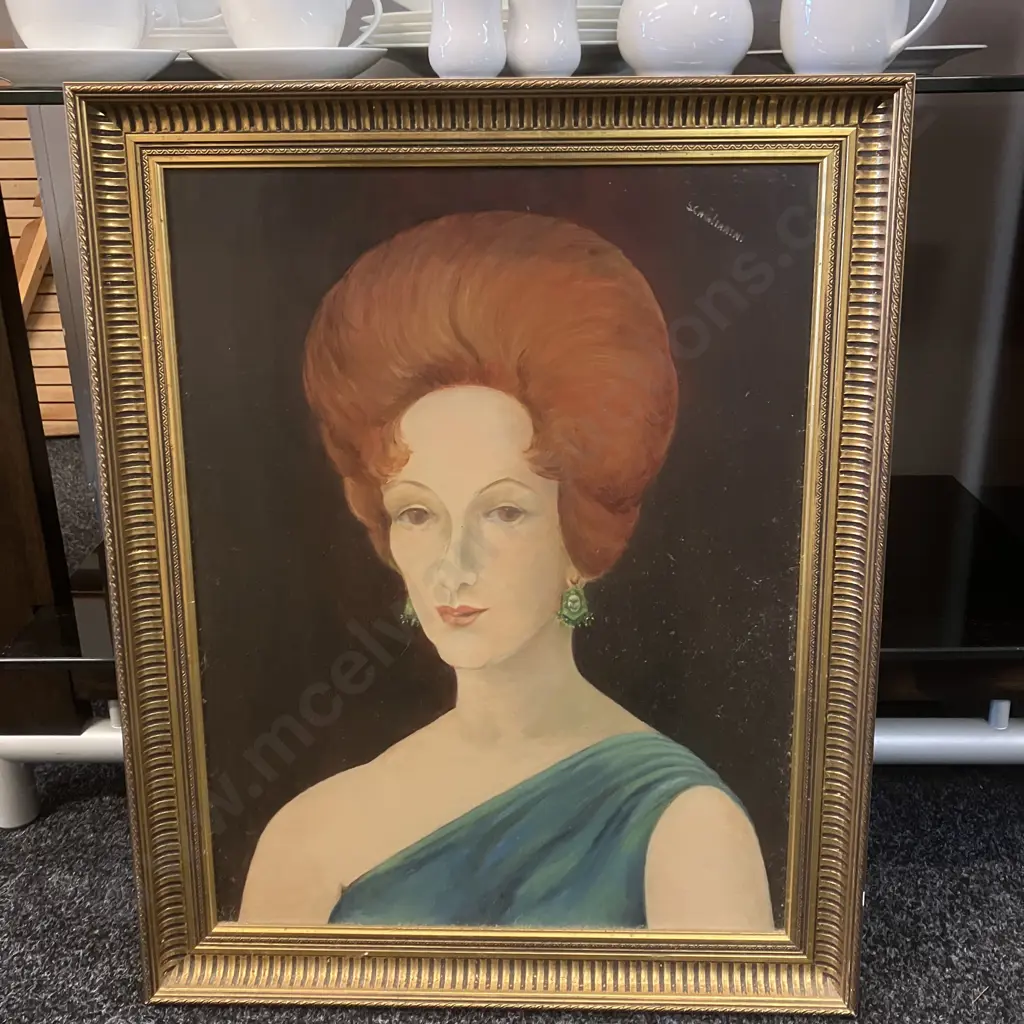 Vintage Female Portrait, Framed. 64 x 52cm Image 1++