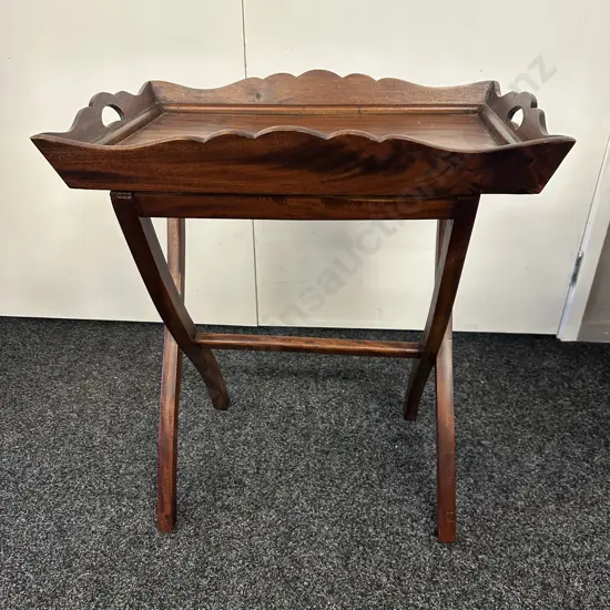 Mahogany Butlers Tray Table With Stand