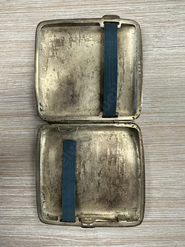 Epns Silver Ware Cigarette Case Etched Detail Image 1++