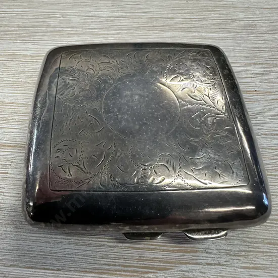 Epns Silver Ware Cigarette Case Etched Detail