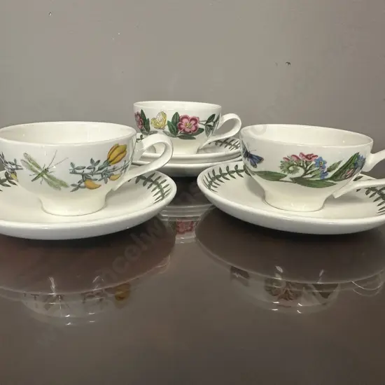 Portmeirion Botanic Garden Espresso Duos & 1x Extra Saucer