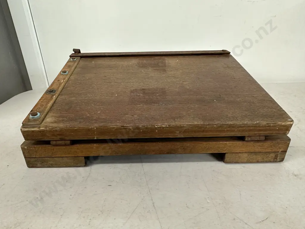 Antique Wooden Push Down Mechanism Photographic Guillotine Image 1++