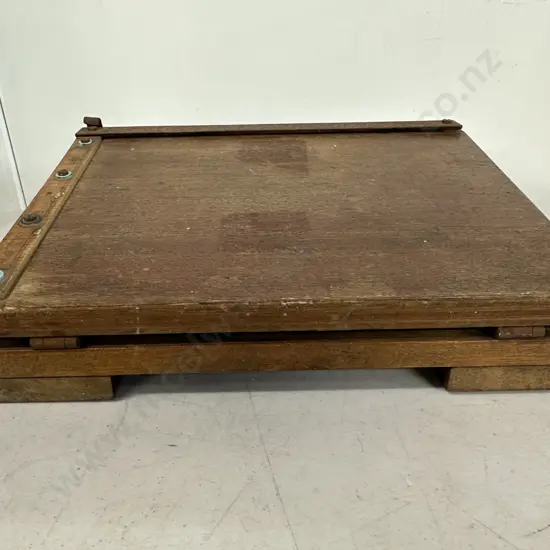 Antique Wooden Push Down Mechanism Photographic Guillotine