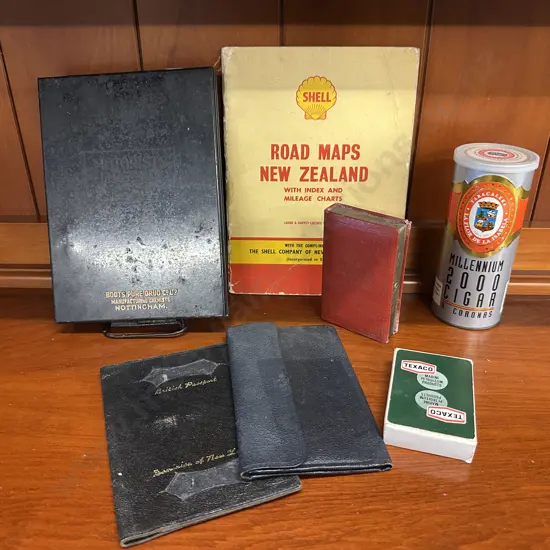 Vintage Items Including Post Office Savings Bank, Motorist First Aid Case Etc 