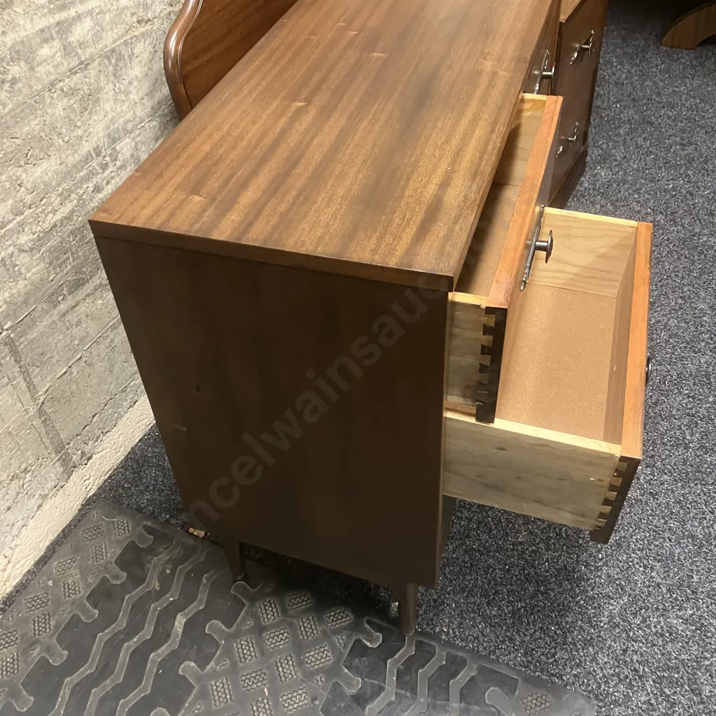 Mid Century M.Forster 3 Piece Bedroom Suite, Single Size Headboard Image 1++