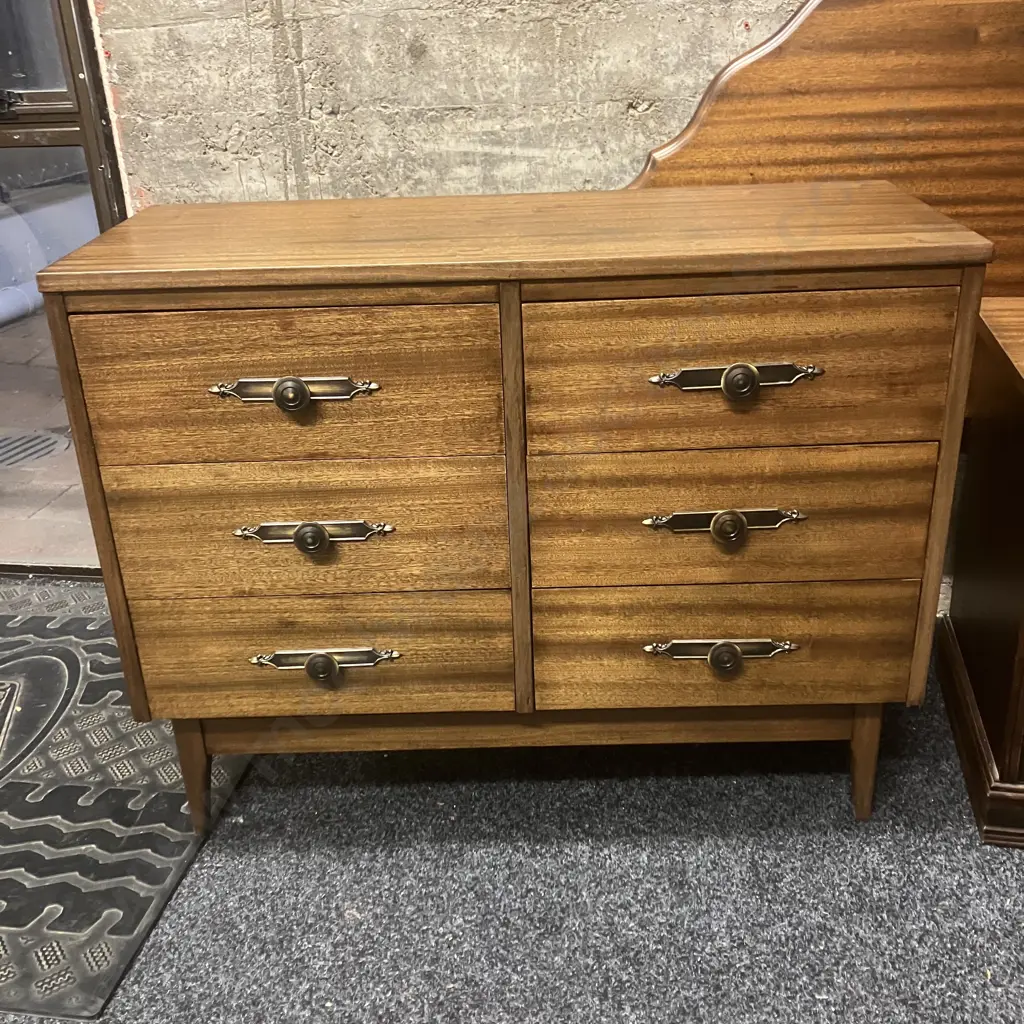 Mid Century M.Forster 3 Piece Bedroom Suite, Single Size Headboard Image 1++