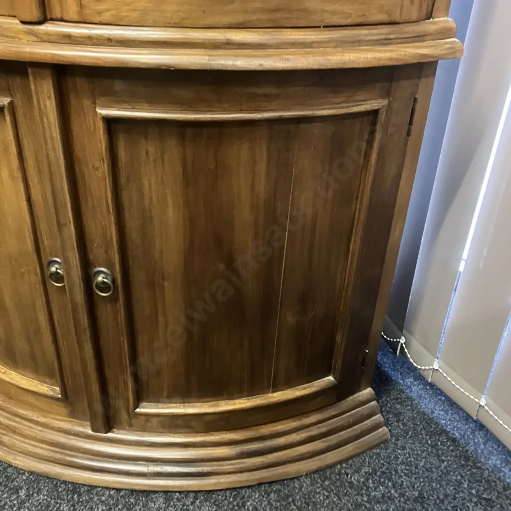 Teak Corner China Display Cabinet. H185 W90 D64cm (Bottom Doors As Found) Image 1++