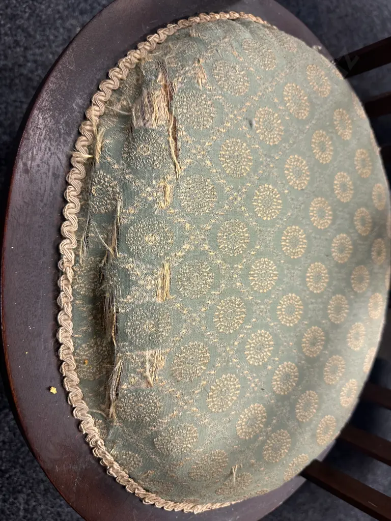 Antique Bow Back Tub Chair Upholstered Seat (af) Image 1++