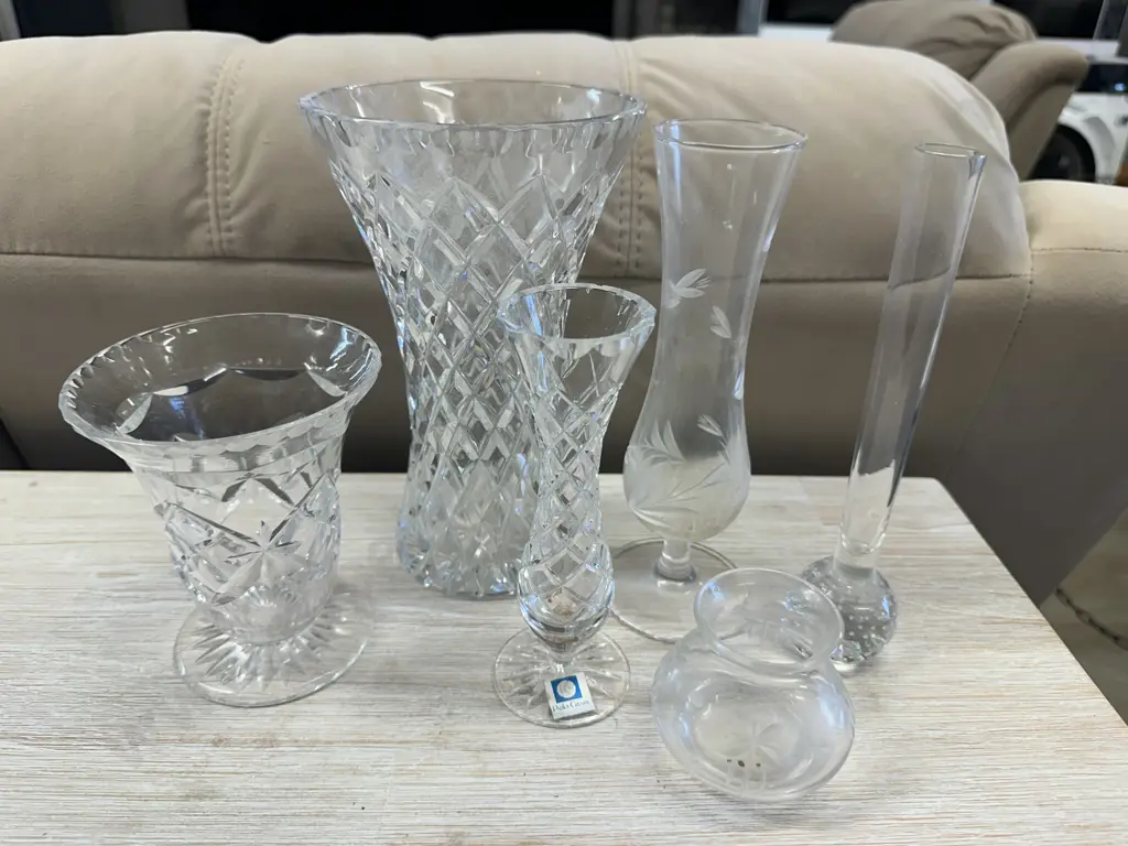 Selection Of Vintage Crystal Vases Image 1++