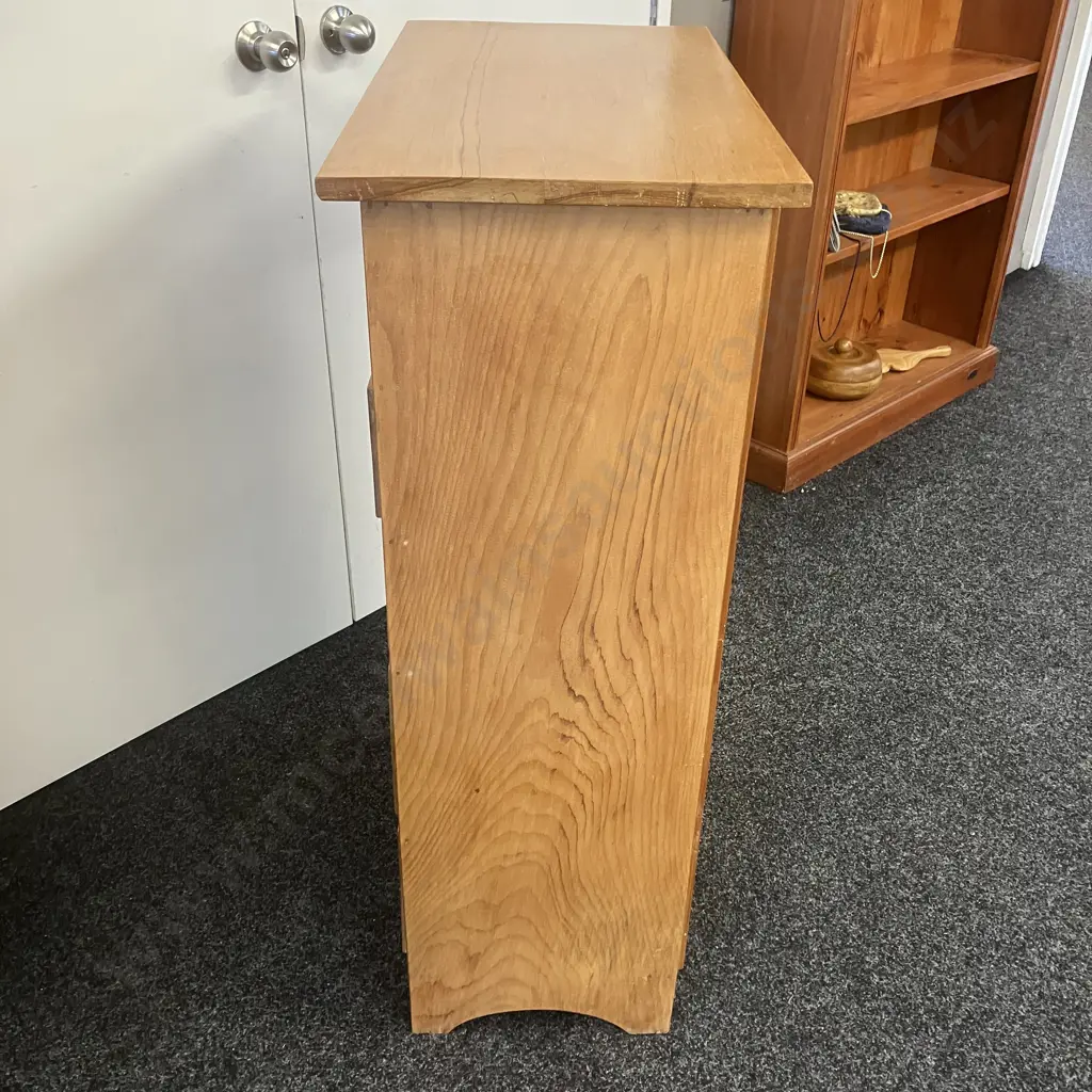 Antique Colonial Kauri 6 Drawer Tallboy With Sunburst Cast Drop Pulls. H111 W75 D39cm Image 1++