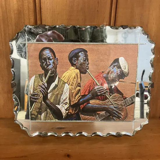 Vintage 1960s Vladimir Tretchikoff "Penny Whistlers" Picture Mirror. 20 x 25.5cm
