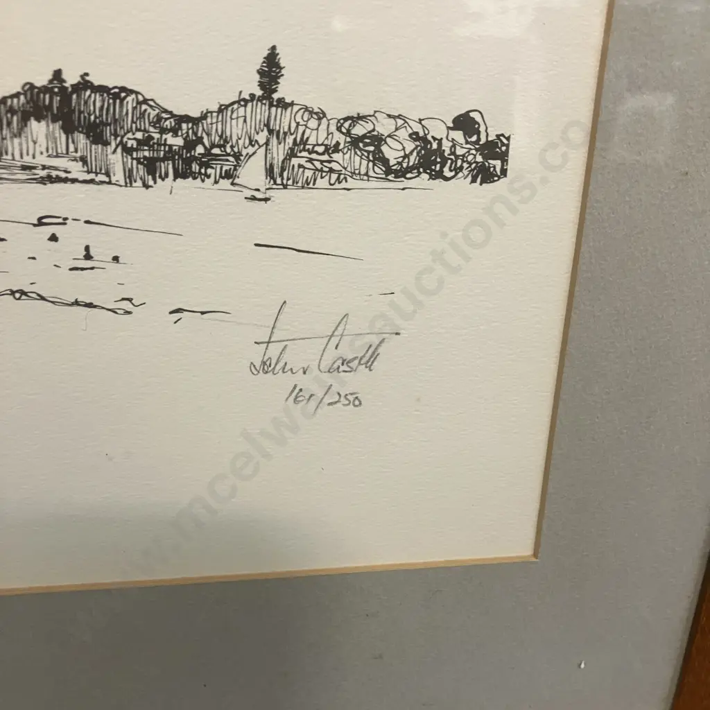 John Castle Signed Print 161/250 Limited Edition, Framed. 40 x 47cm Image 1++