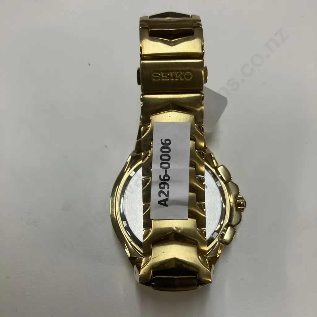 Seiko Coutura Solar V192-0AC0 Gold Toned Chronograph Date Mens Watch Image 1++