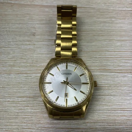 Citizen Men's Quartz Dress Watch - Silver-White Dial & Gold-Toned Details