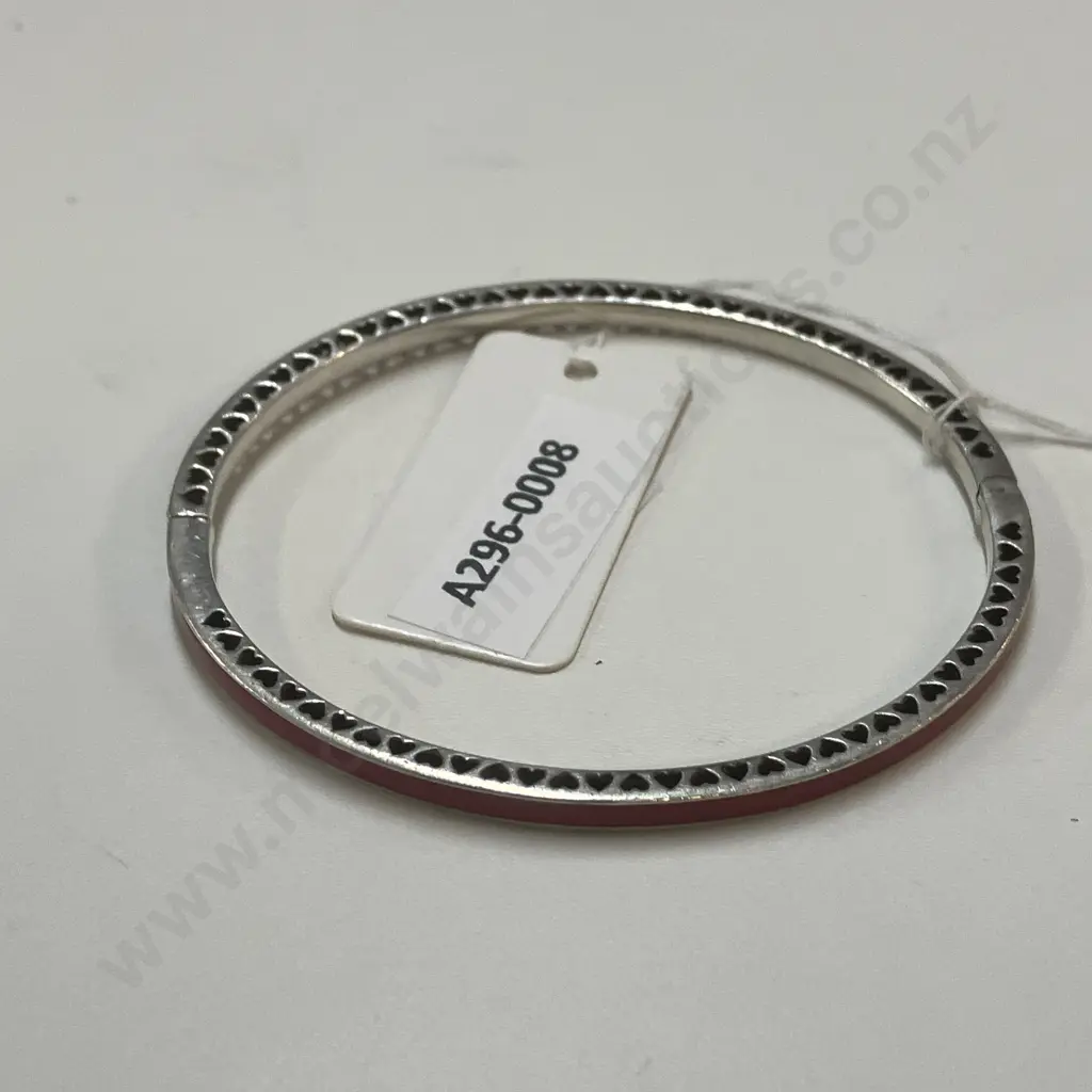 Cerise Radiant Hearts Of Pandora Bangle Stamped 925 Image 1++