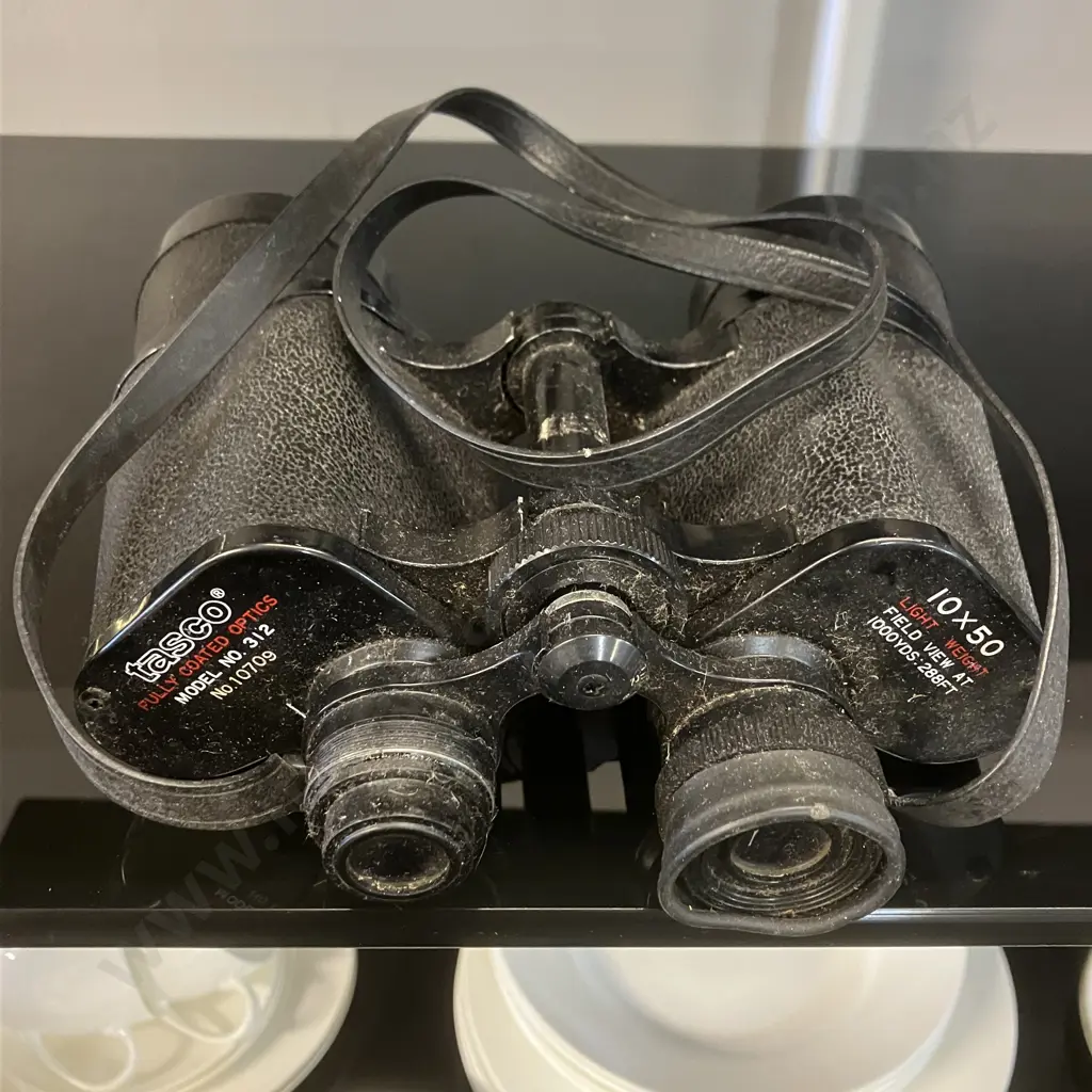 Tasco Binoculars 10x50 Model 312 Fully Coated Optics Light Weight - Field View At 1000YDS:288FT Image 1++