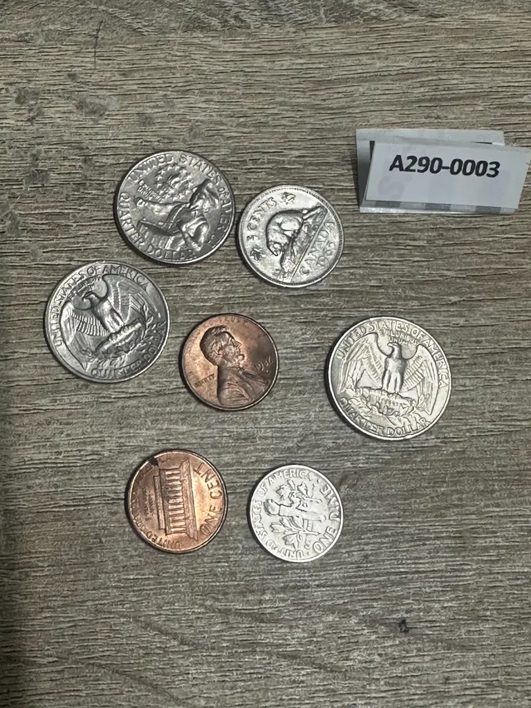 1964 Jefferson Nickel No Mint Mark With Assorted American Coins Image 1++