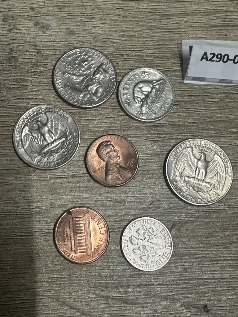 1964 Jefferson Nickel No Mint Mark With Assorted American Coins Image 1++