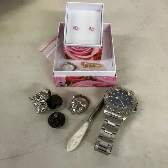 Selection of Jewellery Including Pascoes, Watch (AF), Hat Pin, Cuff links
