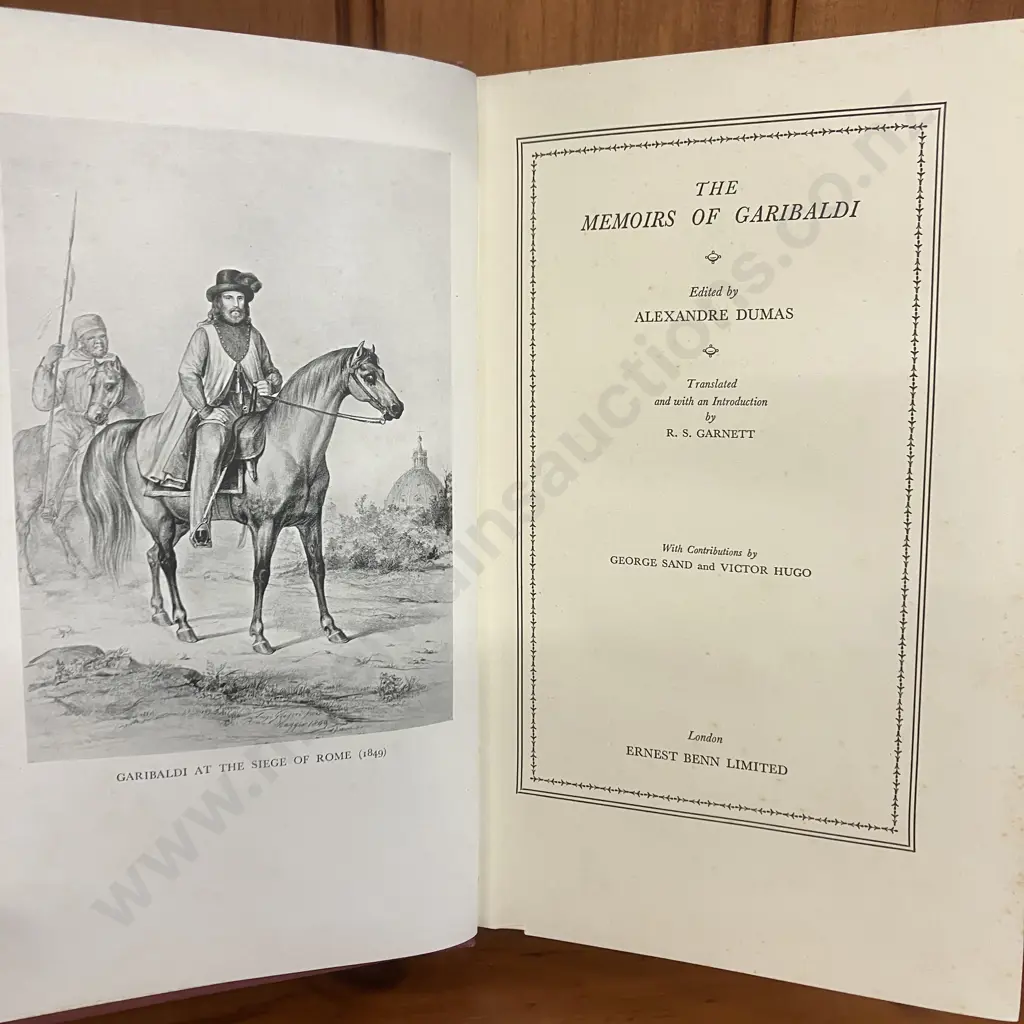 The Memoirs Of Garibaldi - Dumas, Alexandre (1802-1870) - 1931 First Edition Ernest Benn Limited London Image 1++