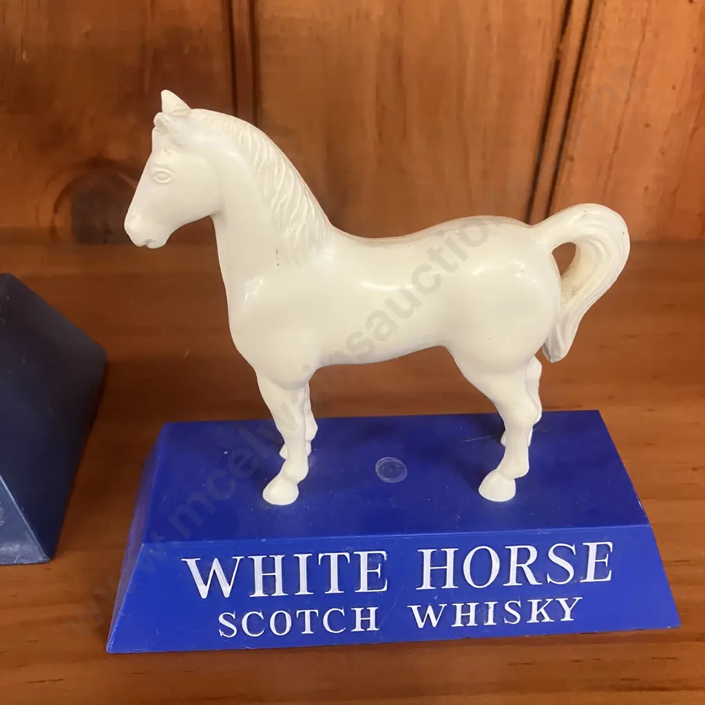 Pair of Vintage White Horse Scotch Whiskey Display Statues. H22 & 13cm Image 1++