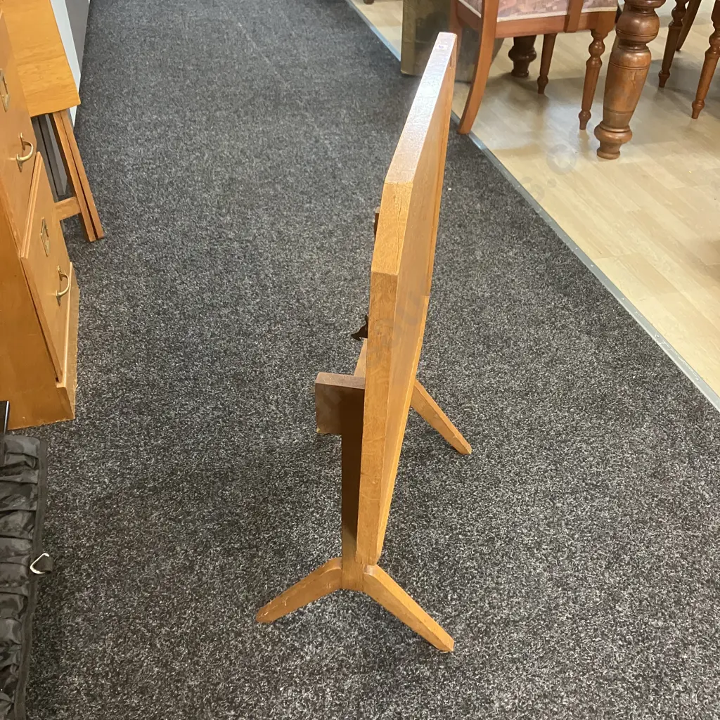 Art Deco Oak Side Table With Hinged Tilting Top. H52 W62 D53cm Image 1++