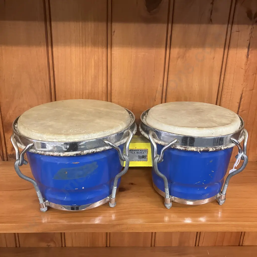 Vintage 'La Rosa' Bongo Drums Image 1++