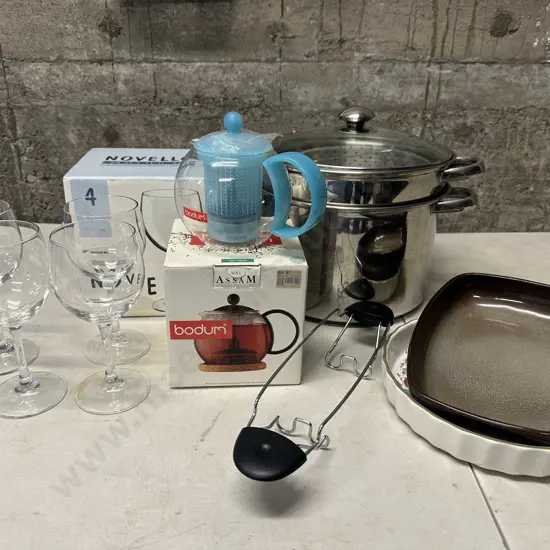 Pasta Pot, Bodum Teapot, Novello Glasses Etc