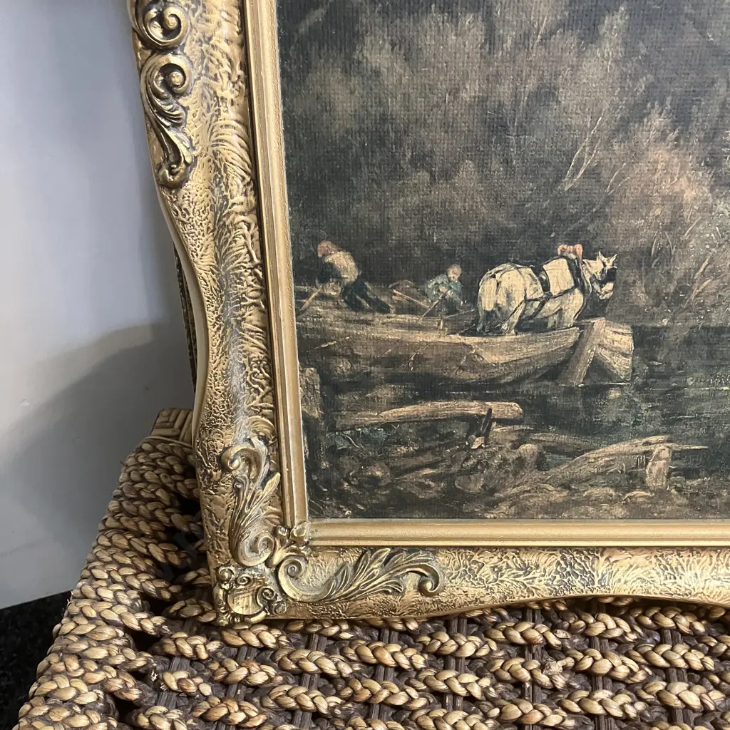 John Constable "IL Cavallo Bianco" Art Print With Gilt Ornate Frame. 50 x 61cm Image 1++
