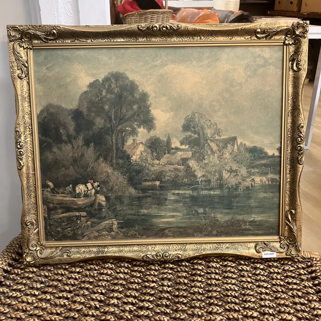 John Constable "IL Cavallo Bianco" Art Print With Gilt Ornate Frame. 50 x 61cm Image 1++
