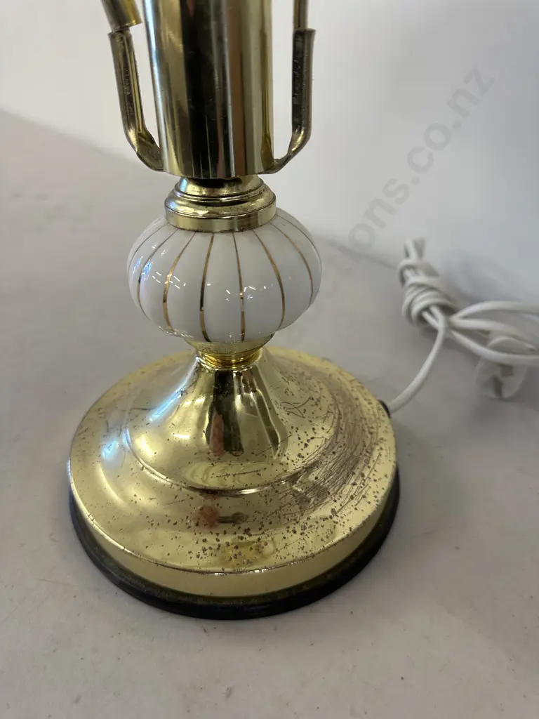 Ornate Glass & Gold Coloured Bedside Lamp. H43cm (AF) Image 1++