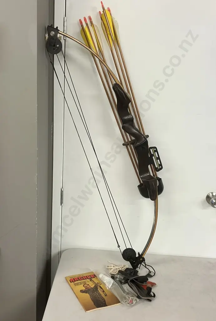 Proline Cyclone II Model 10-250 Compound Bow, Kwikee Kwiver, 6 x Arrows, Murrays Guide To Archery #11, Accessories Image 1++