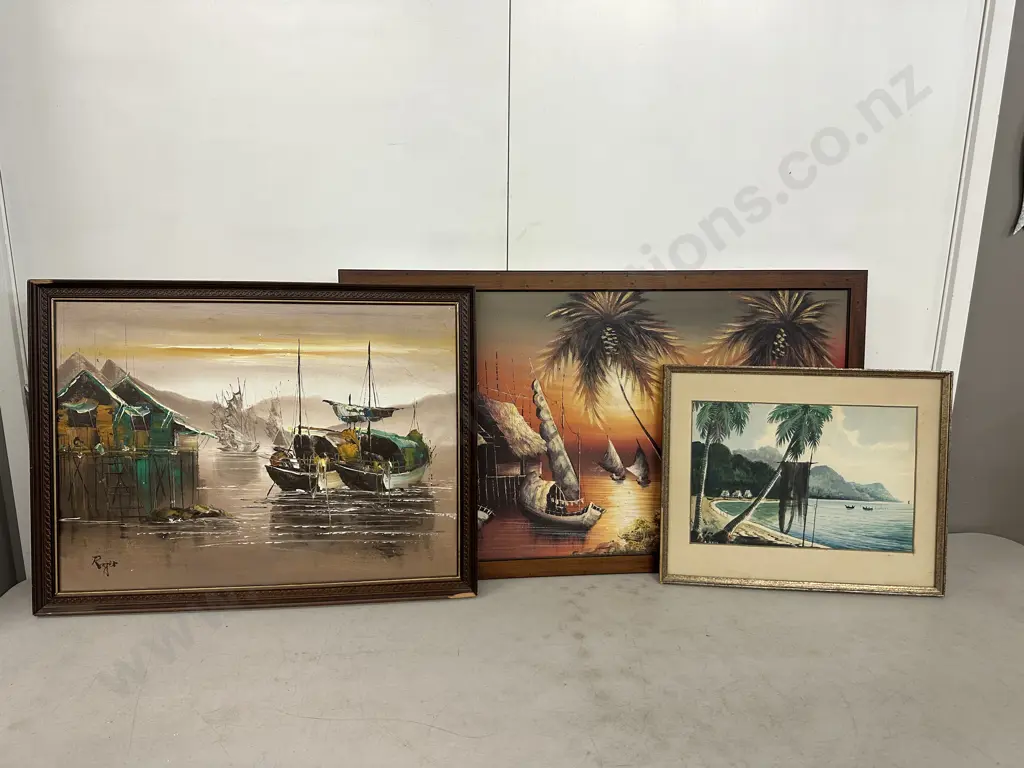 Vintage Assorted Artwork Boat Scenes Image 1++