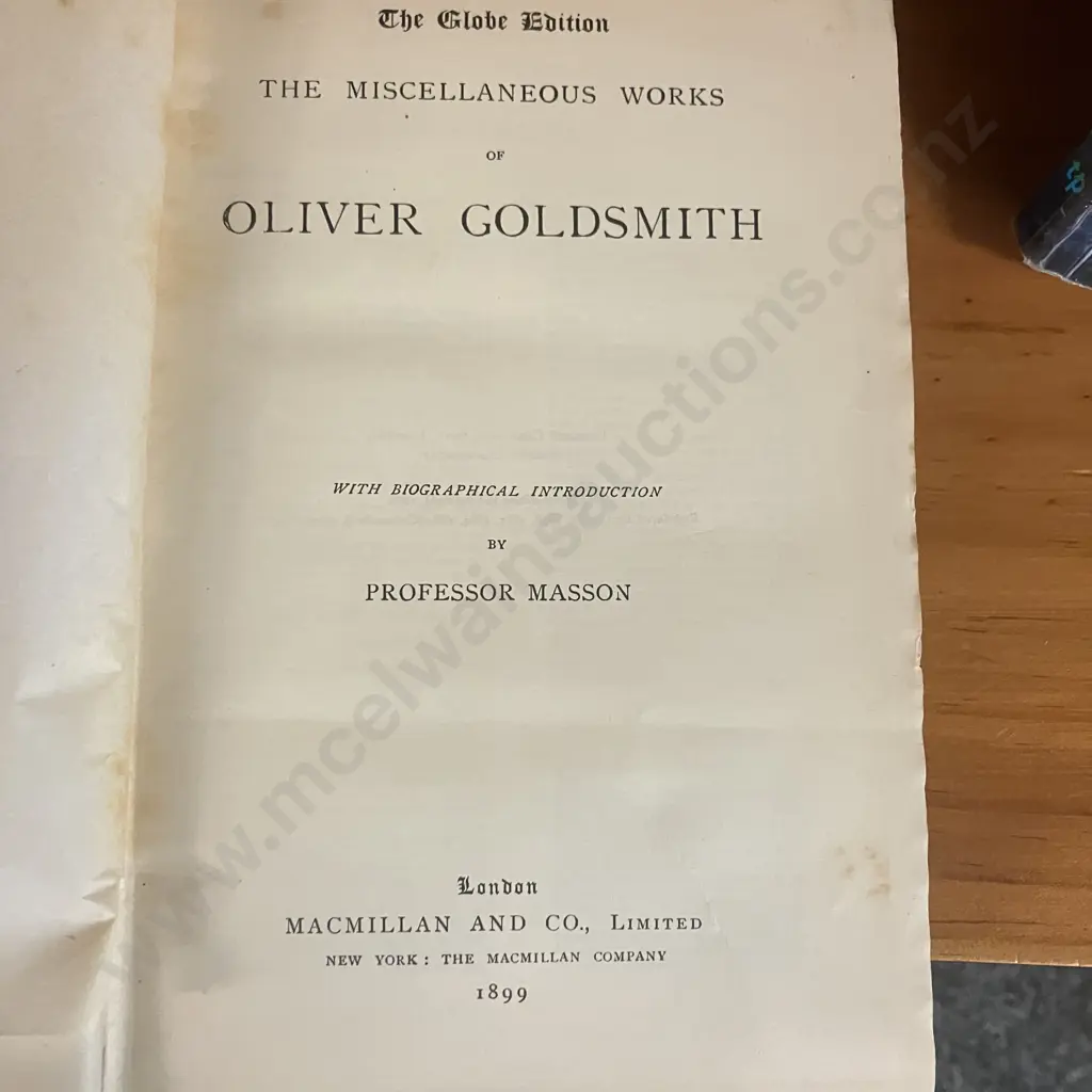The Miscellaneous Works Of Oliver Goldsmith 1899, Shirley By Charlotte Bronte 1898, Wanganella By Peter Plowman Etc Image 1++