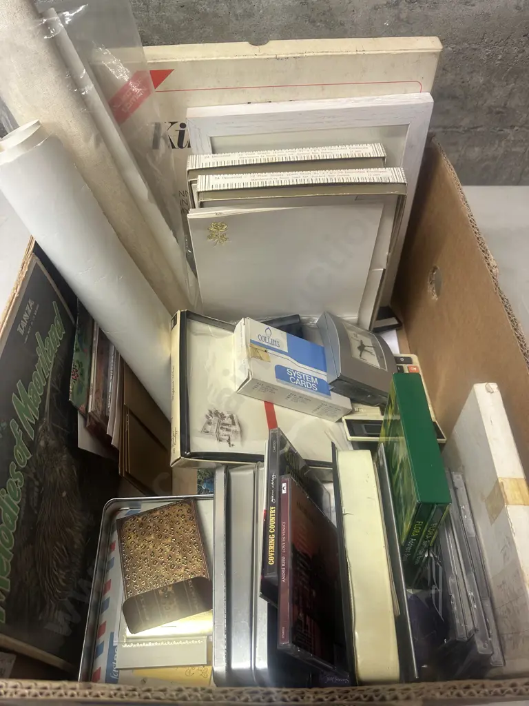 Box Lot Assorted Stationery Items Etc Image 1++