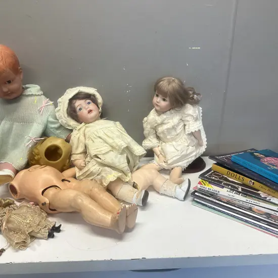 Selection Of Vintage Dolls & Books (as found)
