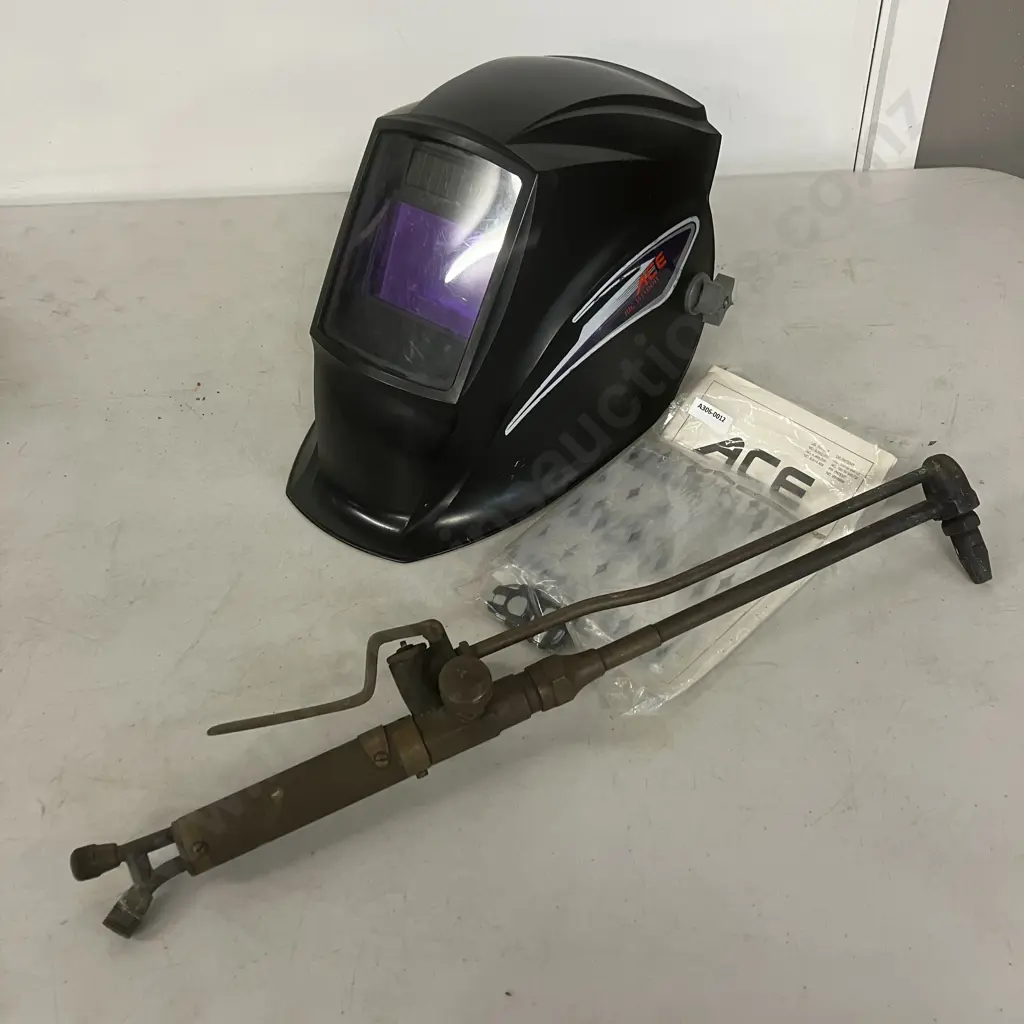 OTOS Ace Big Window Auto Darkening Welding Helmet, Instructions, Spares & "The Minor" Cutting Torch Image 1++