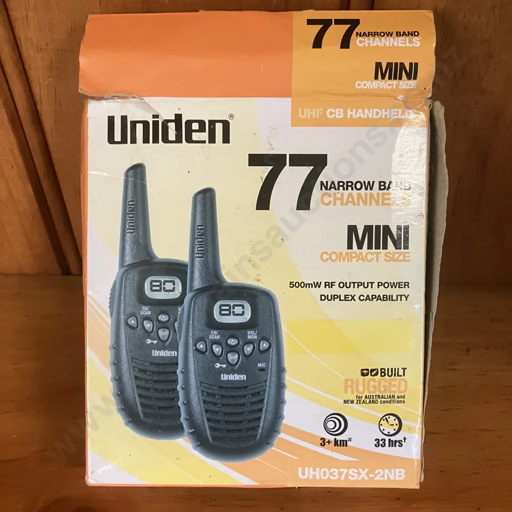 Uniden UHF CB Handheld Twin Pack - Model UHO37SX-2NB, 3Km Range Image 1++